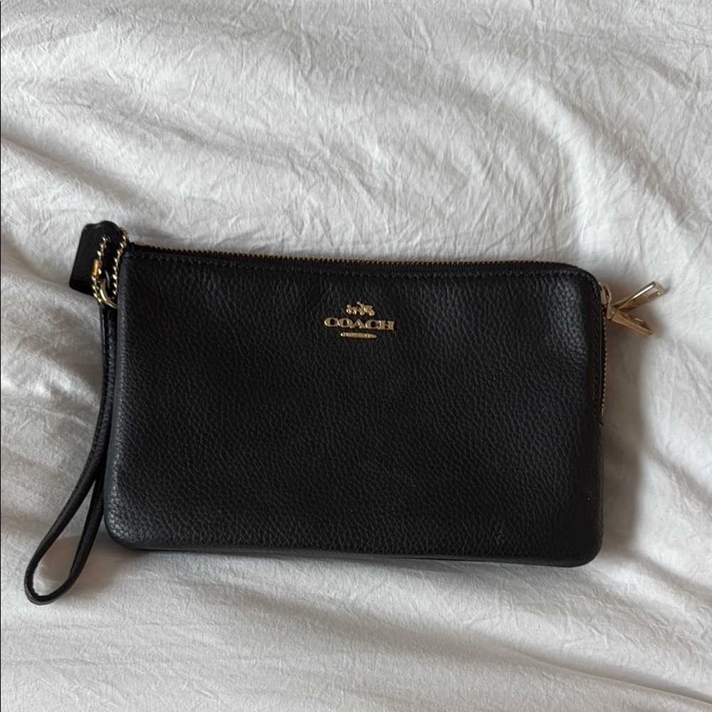 Coach Black Leather Wristlet